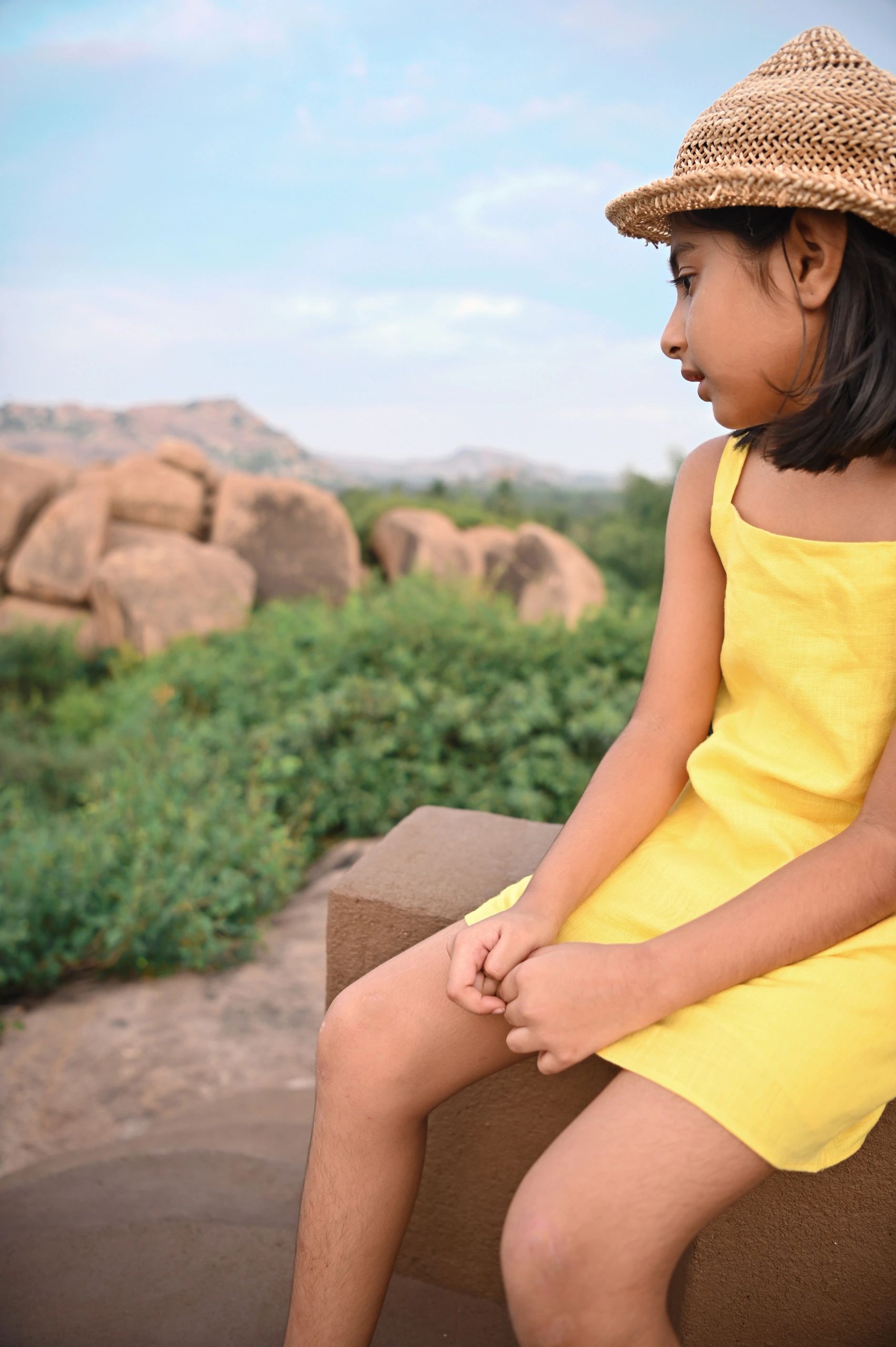 Child in an editorial outdoor setting