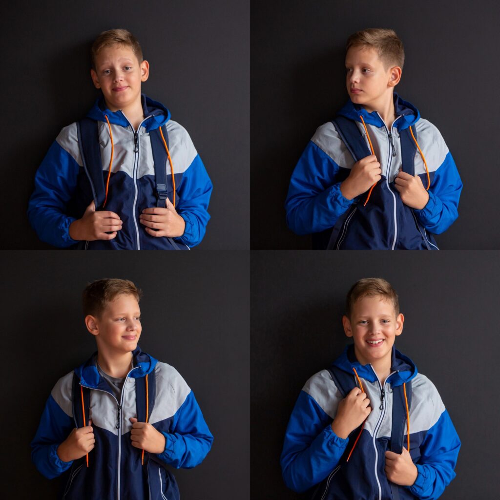 Young teenage school boy portraits concept